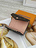Жіночий гаманець Louis Vuitton коричневий + рожевий конверт міні Луї Віттон, фото 3