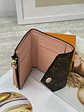Жіночий гаманець Louis Vuitton коричневий + рожевий конверт міні Луї Віттон, фото 4