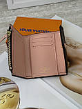 Жіночий гаманець Louis Vuitton коричневий + рожевий конверт міні Луї Віттон, фото 5