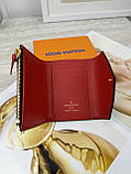 Жіночий гаманець Louis Vuitton коричневий + червоний конверт міні Луї Віттон, фото 5