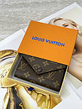 Жіночий гаманець Louis Vuitton коричневий + коричневий конверт міні Луї Віттон, фото 2