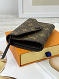 Жіночий гаманець Louis Vuitton коричневий + коричневий конверт міні Луї Віттон, фото 3