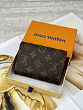 Жіночий гаманець Louis Vuitton коричневий + коричневий конверт міні Луї Віттон, фото 4