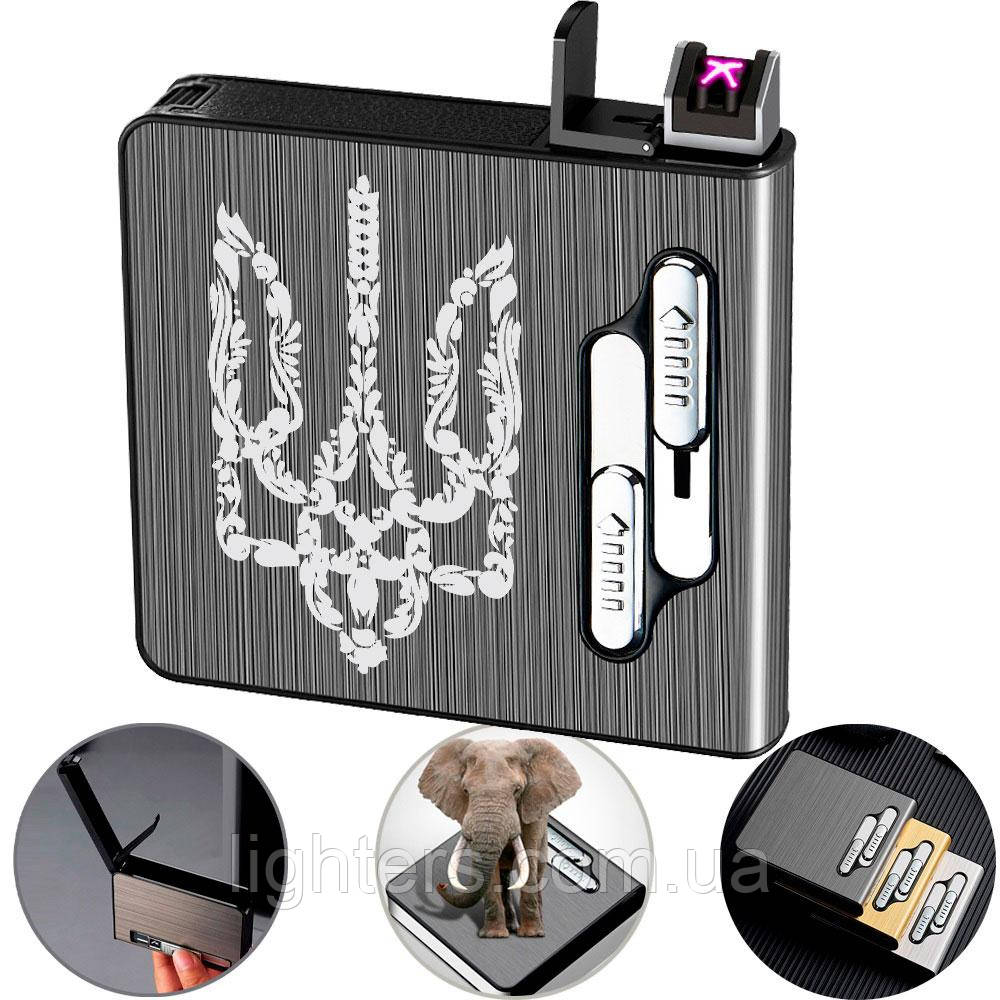 Запальничка електроімпульсна Герб України з футляром у подарунковому пакованні LG-401U2, фото 1