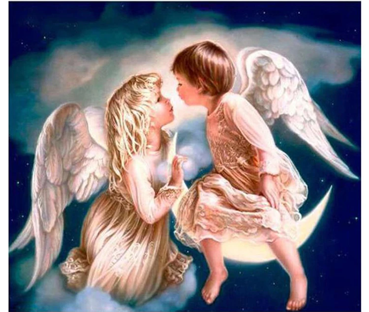 Алмазна мозаїка на підрамнику картина стразами 40х50 см DIY Янголята (SGLE 76910 - C)