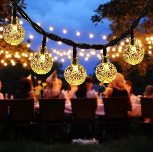 Гірлянда вулична світлодіодна SunLamp Solar 7 м 50 LED на сонячній батареї "Кришталеві кулі"