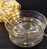 Гірлянда вулична 50м 500led теплий колір на сонячній батареї з пультом дистанційного керування великі краплі роси, фото 6