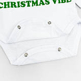 Дитячий новорічний боді з довгим рукавом Christmas vibe зріст 86 см (12 - 18 місяців) Malena Білий з принтом, фото 5