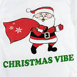 Дитячий новорічний боді з довгим рукавом Christmas vibe зріст 86 см (12 - 18 місяців) Malena Білий з принтом, фото 4