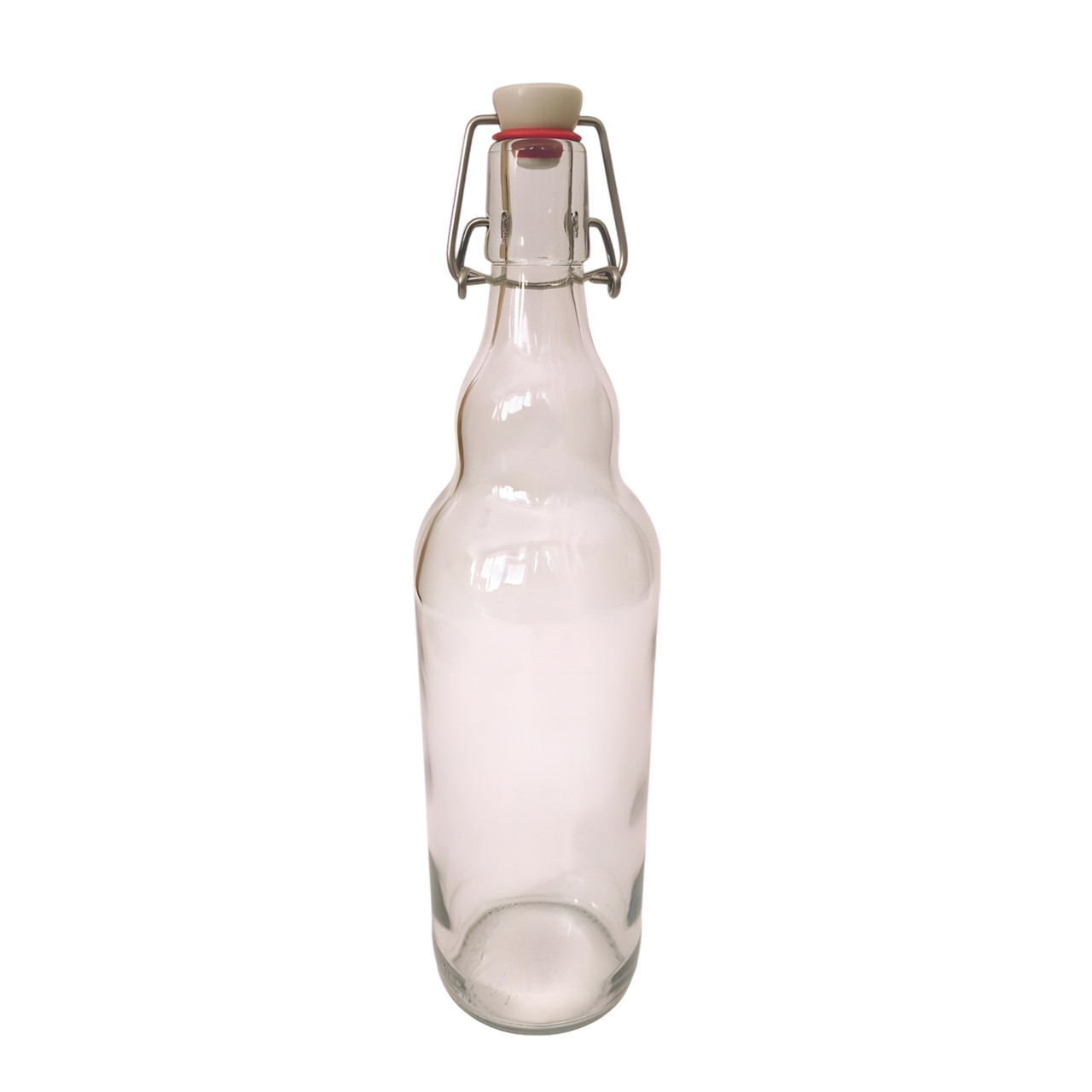 Бугельна Пляшка скляна 1 л. з бугельною пробкою (прозора), фото 1
