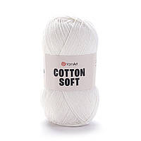 Yarnart COTTON SOFT (Котон Софт) № 01 білий (Пряжа бавовна з акрилом, нитки для в'язання)