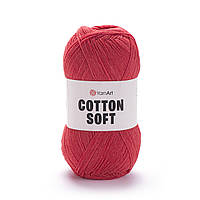 Yarnart COTTON SOFT (Котон Софт) № 26 світло-червоний (Пряжа бавовна з акрилом, нитки для в'язання)