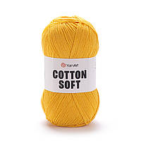 Yarnart COTTON SOFT (Котон Софт) № 35 жовтий (Пряжа бавовна з акрилом, нитки для в'язання)