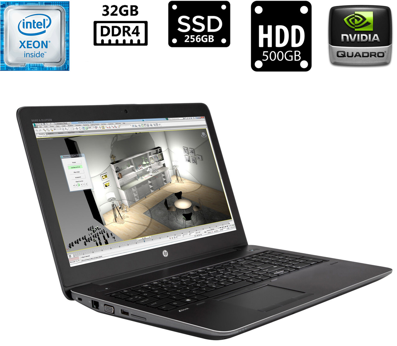 Ноутбук HP ZBook 15 G3/15.6” TN 1920x1080/Xeon E3-1505M v5 2.80GHz/32GB/SSD 256GB M.2+HDD 500GB/NVIDIA Quadro M2000M 4GB Б/В