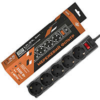Мережевий фільтр LogicPower PREMIUM LP-X5 (3520Вт) довжиною 2 м чорний 5 розеток з вимикачем