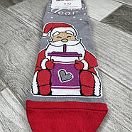 Новорічні шкарпетки жіночі демісезонні бавовна ВженеBOSSі, розмір 36-40, світло-сірі, 10602, фото 3