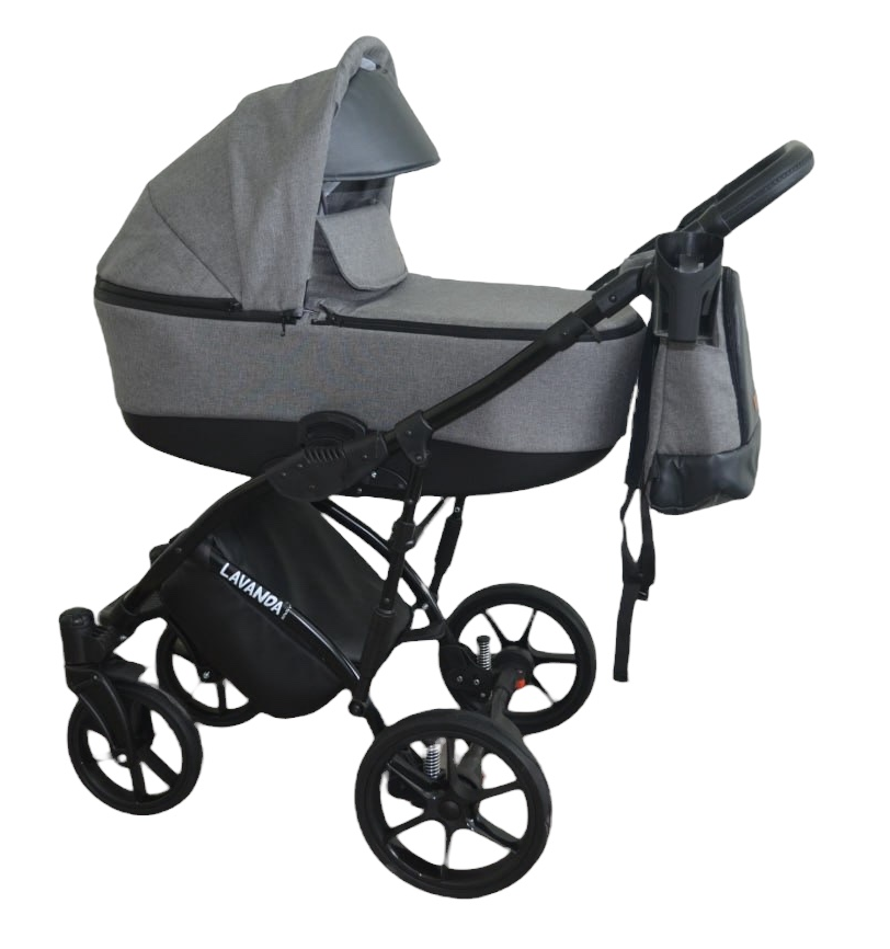 Коляска 2 в 1 Donatan Lavanda 7 сіра тканина, фото 1