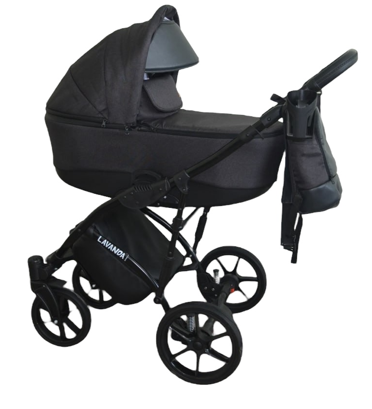 Коляска 2 в 1 Donatan Lavanda 9 чорна тканина, фото 1
