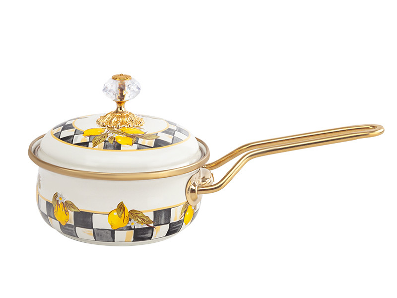 Ківш емальований "SICILY" Elmani з кришкою, 0,9 л, 14 см х 31 см, фото 1