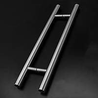 Дверная Хромированная входная ручка скоба для калиток и ворот SteelTek (круглая)