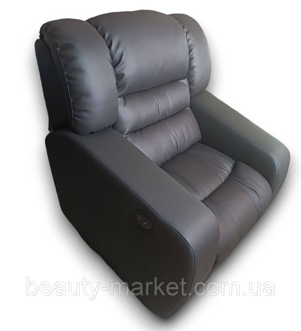 Педикюрне SPA крісло-реклайнер Ontario Lux з електроприводом та USB Stanfort Black