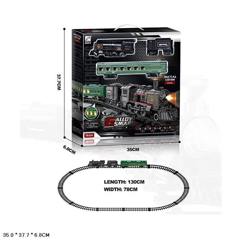 Поїзд металевий 60-10 на батарейках зі світлом, фото 1