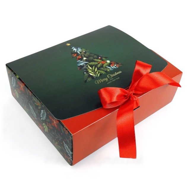 Подарункова коробка 260х210х80, "Merry Christmas" смарагдова