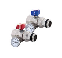 Кран з американкою Koer 1" з термометром прямий