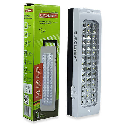 LED світильник Eurolamp акумуляторний 9W 6500K IP20 із USB та сонячною батареєю EM-45SMD/9W(S), фото 1