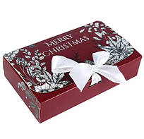 Подарункова коробка 170х100х40, "Merry Christmas" бордова