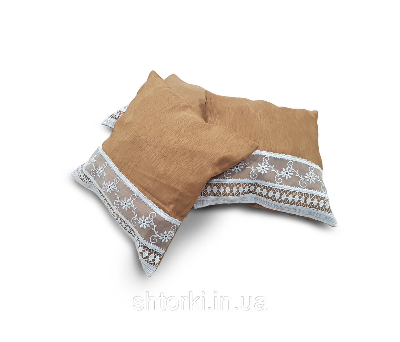 Комплект декоративних подушок Firanka Hand Made 40х40см 3шт Коричневі (п_0409)