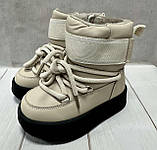 Зимові чоботи для дівчаток jong golf молочні 28-30, фото 5