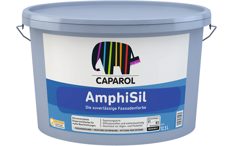 Фарба фасадна дисперсійна, посилена силіконом Caparol Amphisil База 1, 12,5 л.