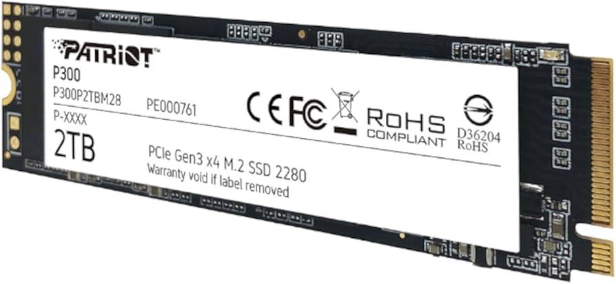 Внутрішній накопичувач SSD Patriot P300 2 TB NVMe M.2 2280 PCIe 3.0x4 P300P2TBM28