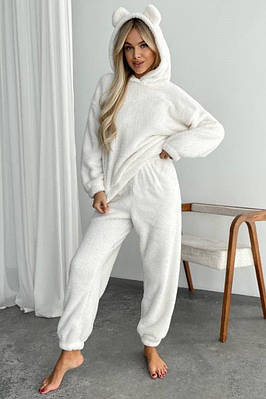 Жіночий махровий костюм-піжама з вушками
