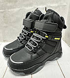 Зимові дитячі черевики Jong Golf на овчині водовідштовхуючі чорні 35-36, фото 3