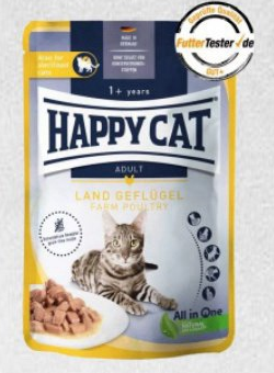 HAPPY СAT 85g Beutel Culinary L-Geflugel/Вологий корм у вигляді шматочків в cоусі для котів з птицею, 85г