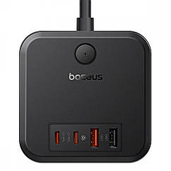 Мережевий фільтр Baseus PowerCombo Cube Power Strip 3xAC+2xUSB+2xType-C 30 W (1.5m) black