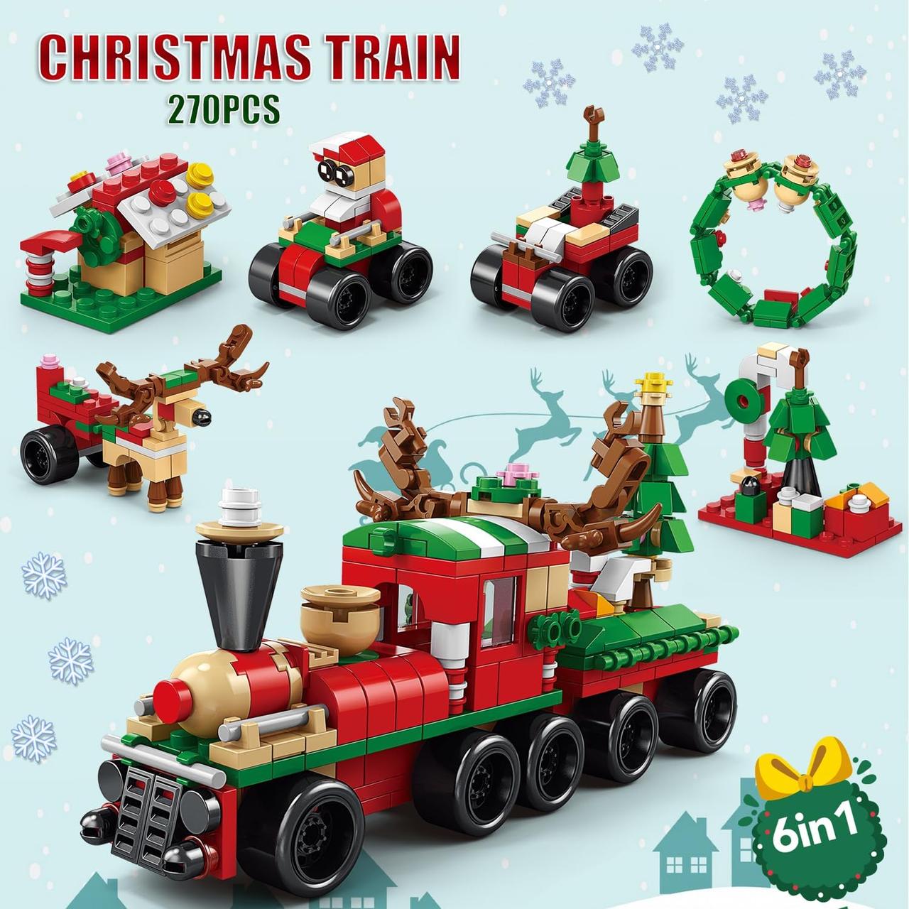 Конструктор 6 в 1 Різдвяний потяг (Christmas train), фото 1