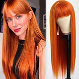 Перука аніме 70 см з довгим рубчиком рожевий, фото 3