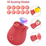 Кліторальний вакуумний вібратор Red Rose Чорний, фото 4