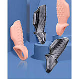 Насадка на пеніс та мошонку з вібрацією Choke Ring графіт, фото 5