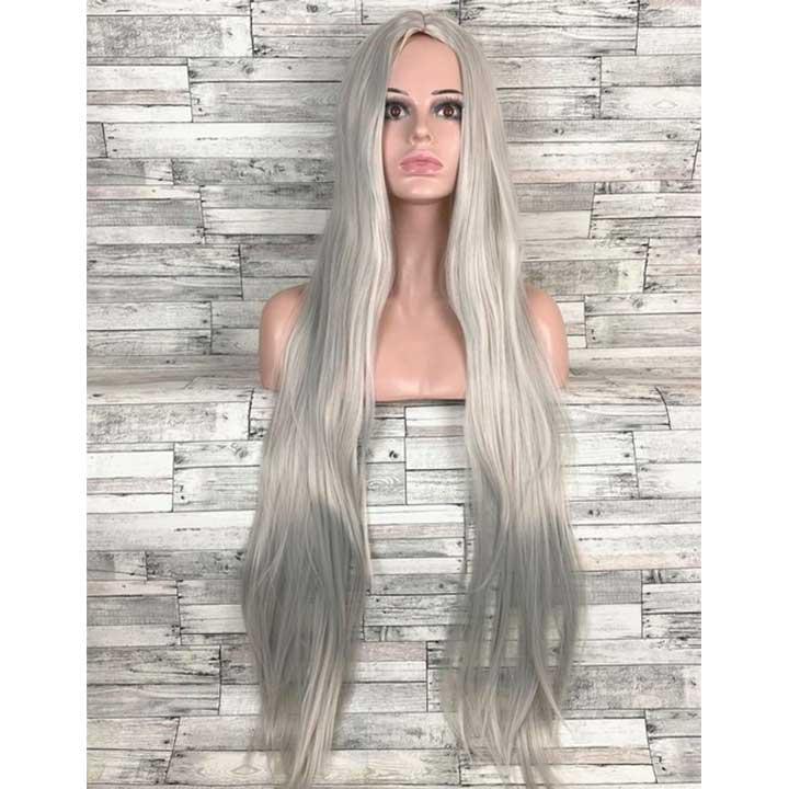Перука рівне аніме 100 см без човника "Пепільний", фото 1
