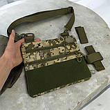 Сумка через плече військова, Чоловіча невеличка сумка месенджер для військових кобура наплічна LR-91, фото 3