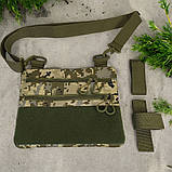 Сумка через плече військова, Чоловіча невеличка сумка месенджер для військових кобура наплічна LR-91, фото 8