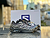 Чоловічі Термо кросівки Salomon XT-6 gore-tex black grey утеплені Саломон Гортекс сірі з чорним текстиль осінь зима, фото 3