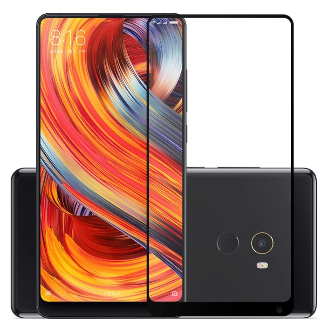 Загартоване захисне скло на Xiaomi Mix 2 Чорне, фото 1