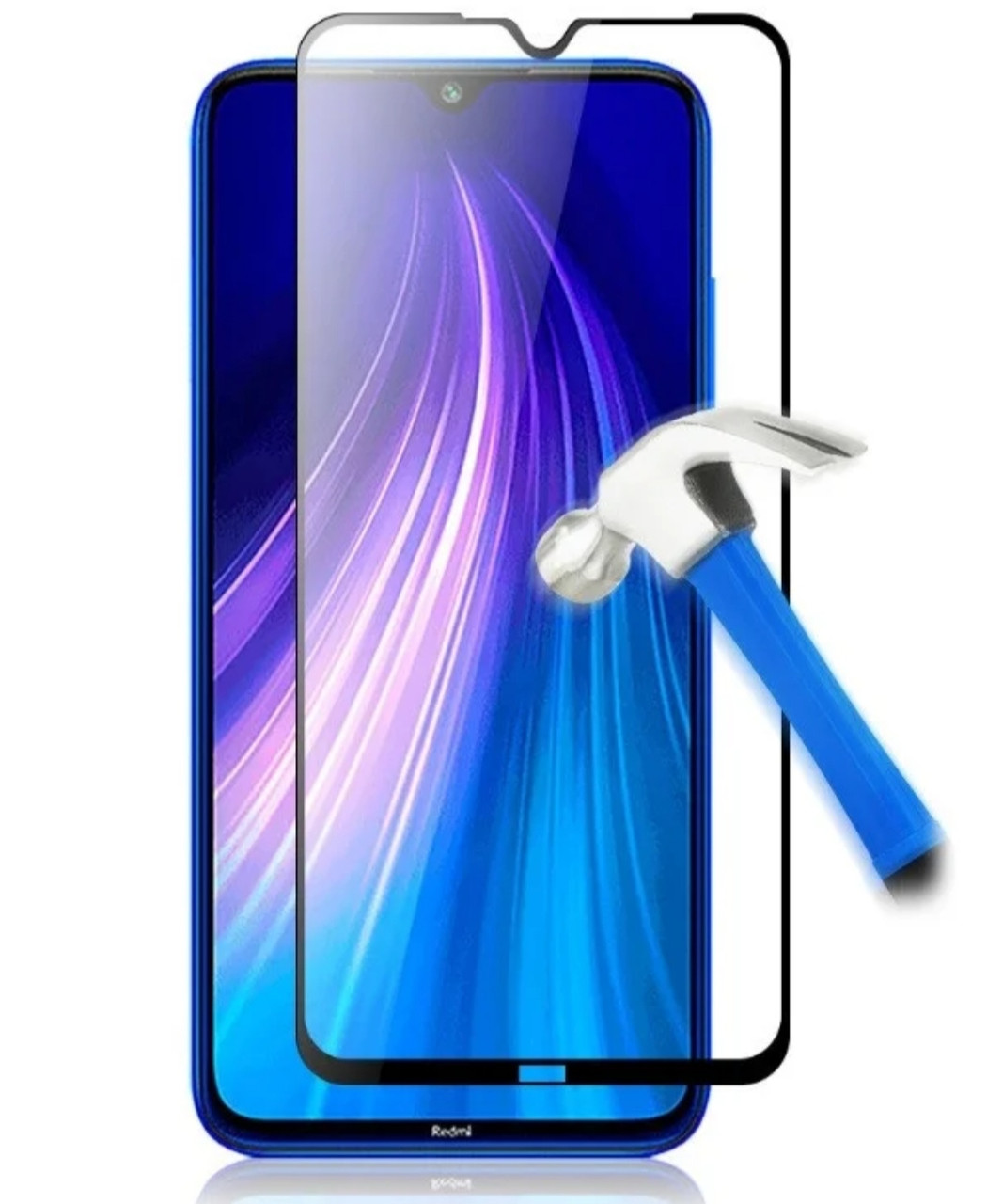 Загартоване захисне скло на Xiaomi Redmi Note 8 Чорне, фото 1