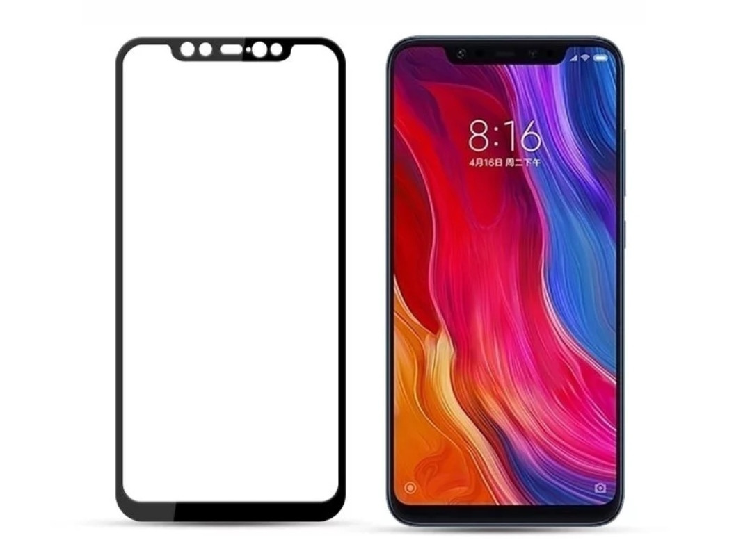 Загартоване захисне скло на Xiaomi Mi 8 Чорне, фото 1