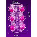 Еластична рельєфна насадка на член - 5,5*4,2 см, фото 4